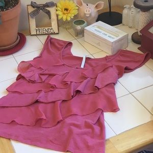 ‘LC Lauren Conrad’ Cute Ruffled/Raglan Cap Sleeves